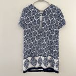 Lulus ‎ Taj Mahal Tour Blue Paisley Open Back Shift Dress SMALL Photo 9