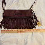 Frye  Brown Leather Fringe Crossbody Bag Boho Western Festival Purse Photo 1