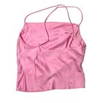 ZARA halter crop top spaghetti straps pink satin small Photo 1