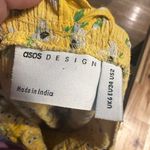 ASOS DESIGN waist button front tiered mini yellow floral print dress Photo 8