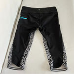 Lululemon Run Top Speed Crop Size 8 Brushed Animal Print White Black Legging Photo 5
