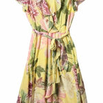 Danny & Nicole Womens Midi Fit & Flare Dress Yellow Dandelion Ruffled Photo 0