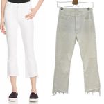 Mother Denim Insider‎ Crop Step Fray Jeans Glass Slipper White Denim Size 26 Photo 1