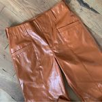 Free People  Star Crossed Lovers Straight Brown Vegan Faux Leather Pants … Photo 3