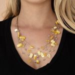 Paparazzi Prismatic Pebbles Yellow Necklace (446) Photo 0