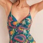Boden NEW Multicolor Paisley Pineapple Swimsuit Size 32C Photo 1