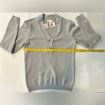 Charter Club Women's Metallic Cotton Henley Gray Silver Sweater Sparkly XS New Photo 4