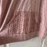 Doe & Rae  Women's Pink Hoodie with Lace Detail Photo 3