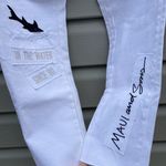 ZARA White Graphic Relaxed Fit Jeans Photo 4