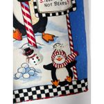 Vintage Handmade Penguin Christmas Vest Womens North Pole Reversible Holiday M/L Blue Size L Photo 9