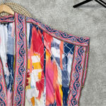 Tolani Collection Multicolor Floral Printed Tropical Open Front Woven Kimono S Pink Photo 4