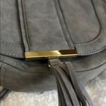 Southwestern Grey Crossbody Bag with Saddle Shape and Tassel Detail Gray Photo 15