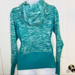 Zella  Marled Hoodie Zipper Sweatshirt Jacket Long Sleeves Teal S Photo 4