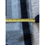 Loft Womens Gray Black Striped Knit Cowl Neck Poncho Cape One Size Photo 4