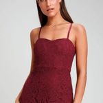 NWT Lulu’s License to Love Burgundy Maroon Lace Bodycon Sleeveless Mini Dress Red Size M Photo 0