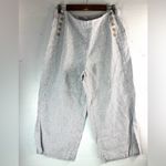 J. Jill Love Linen M Gray Striped Wide Leg Beachcomber Pull Photo 7