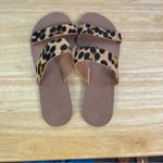 J Crew Factory Calf Hair Slip On Sandal Size 7 Black Photo 4