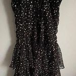 Vintage 1980’s New Leaf black & white polka dot lined 3 tier ruffled dress Size XS Photo 0