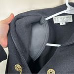 St. John Collection  Jacket Womens 4 Black Knit Full Zip Up Chain Link Button Photo 8