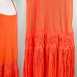 Mlle Gabrielle Dress Orange Maxi 20W Stretch Top Crinkle Finish Beaded New Photo 48