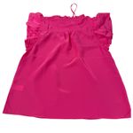 Vineyard Vines  Women's Pink Silk Blend Ruffle Neck Tie Blouse Top Size S Photo 5