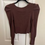 Knit Long Sleeve Top Brown Size M Photo 3
