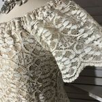 Vintage Y2K Cream Lace Midi Dress Large Photo 6