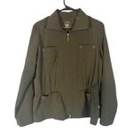 Zenergy by Chico's Olive Green Collared Full Zip Military Jacket Women Sz 0 Photo 0