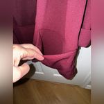 Nina Leonard  Women's Oversized Tunic Blazer Cuffs Pockets Burgundy Plus Size 1X Photo 6