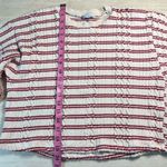 ZARA  Striped Textured Knit Cropped Sweater Long Sleeve Women's Size L Photo 5