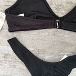 Aerie Women’s S Bottom / M Top Thong Bikini Black Ribbed New NWT Photo 5