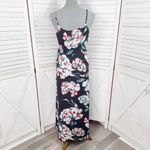 Philosophy Oversized Floral Faux Wrap Side Tie Sleeveless Maxi Slip Dress Blue 4 Photo 4