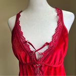 Y2K Red velvet lace babydoll dress with adjustable straps size L Size L Photo 8