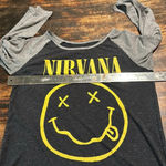 Nirvana  Ragland distressed long sleeve thin T shirt size small EDGY FEMININE Photo 5