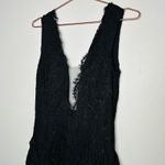 Nicole Miller Women's Black Mesh Lace Overlay V-Neckline Gown Dress Size 6 Photo 2