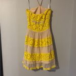 Foxiedox  Yellow and Cream Lace Halter Dress size Small Photo 6