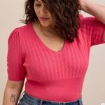 Torrid New Pink Fitted Pullover V-Neck Sweater Size 4X Photo 0