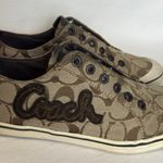 Coach Keeley Khaki Signature C Jacquard Logo Sneakers Slip On Shoes Size 7.5 B Photo 0