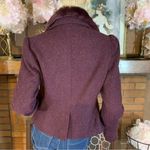 Cato  BURGUNDY PURPLE WOOL BLEND BLAZER W/FAUX FUR COLLAR (S) Photo 4