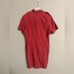 Orvis  100% Silk Shirt Dress Size Medium Red Collared Button Up Knee Length New Photo 1