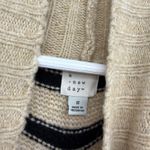 A New Day  Target Beige Black Striped Mock Neck Sweater Oversized Small Photo 6