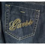 Guess Womens Gold Rhinestone Bling Logo Pocket Skinny Jeans with Stretch Size 24 Photo 7