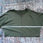Aerie Beach Party Olive Green Cropped Crewneck Sweatshirt Size XL Photo 6