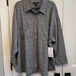 Athleta  Women’s Textured Black & White Plus Size Shirt Jacket 3X NWT Photo 2