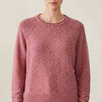 NEW LL Bean Rose Wash Cotton Boucle Roll Neck Sweater Size Small Pink Photo 0