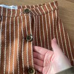 Urban Outfitters NWT  Size M Brown and White Pinstriped asymmetrical mini skirt Photo 8