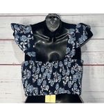 NEW B•O•G Collection Blue Floral Crop Top Medium Photo 1