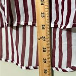 Cotton Express  womens size 1X long sleeve striped sheer maroon ivory blouse NWT Photo 2