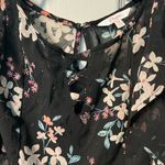 Candie's Floral flutter sleeve top shirt blouse sparkly sheer crisscross v-neck XS Photo 1