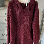 Chunky Oversized Popcorn Sweater Wine Hoodie Red Photo 0